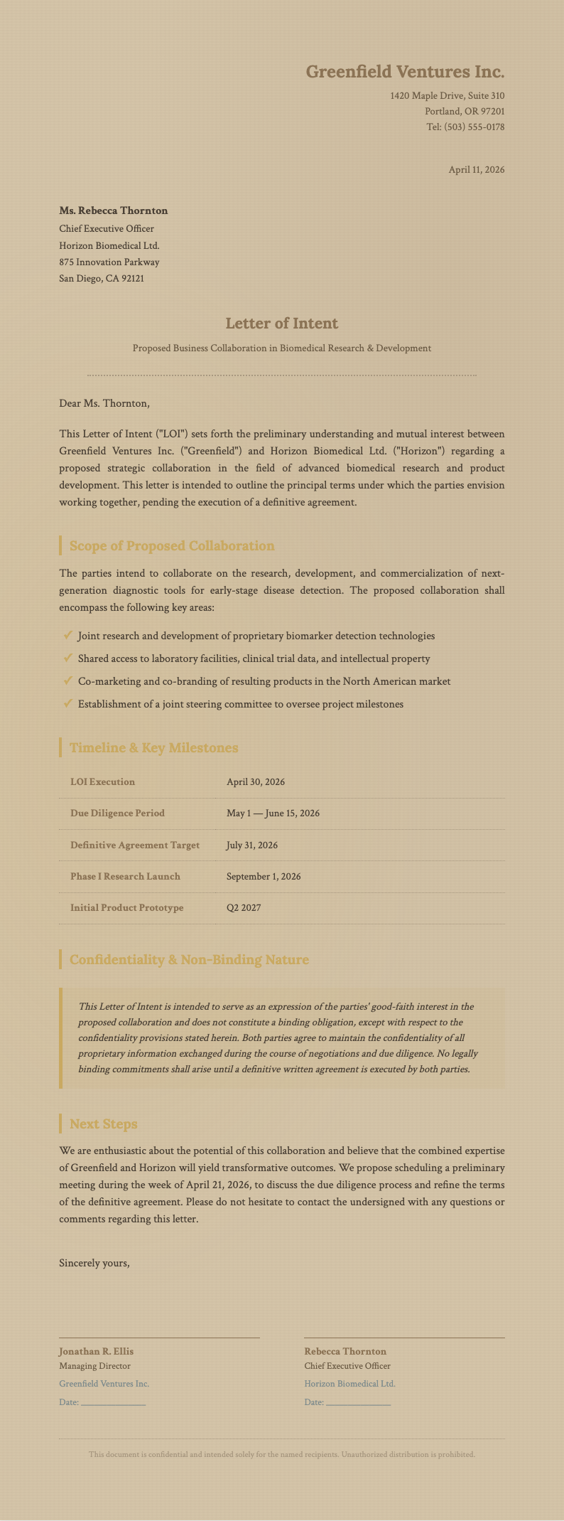 Paper textured Letter of Intent